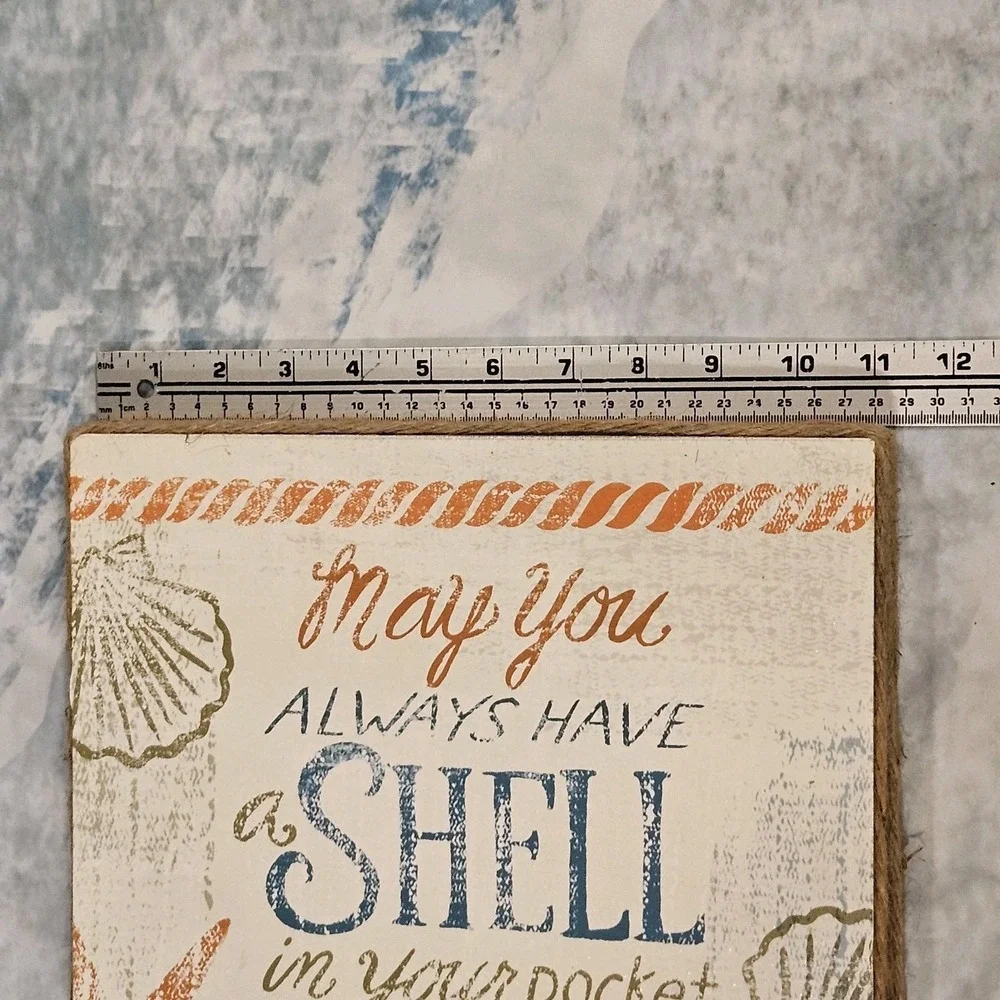 Beach Coastal Wood Sign Wall Decor Quote Shell in Your Pocket Sand in Your Shoes
